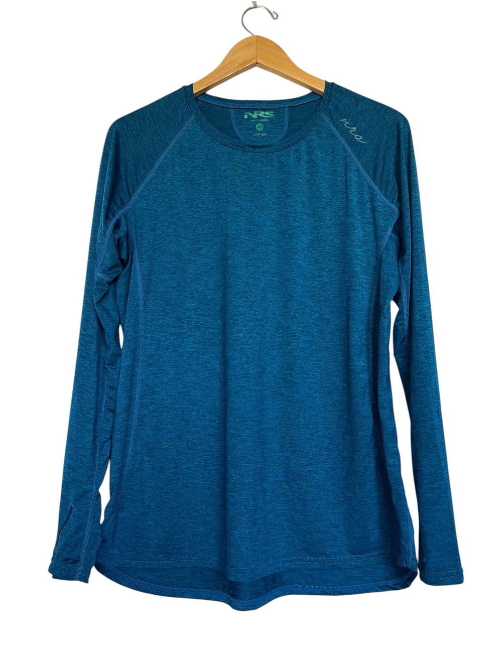 NRS Women's UPF XL Long-Sleeve Performance Active Shirt Teal Blue